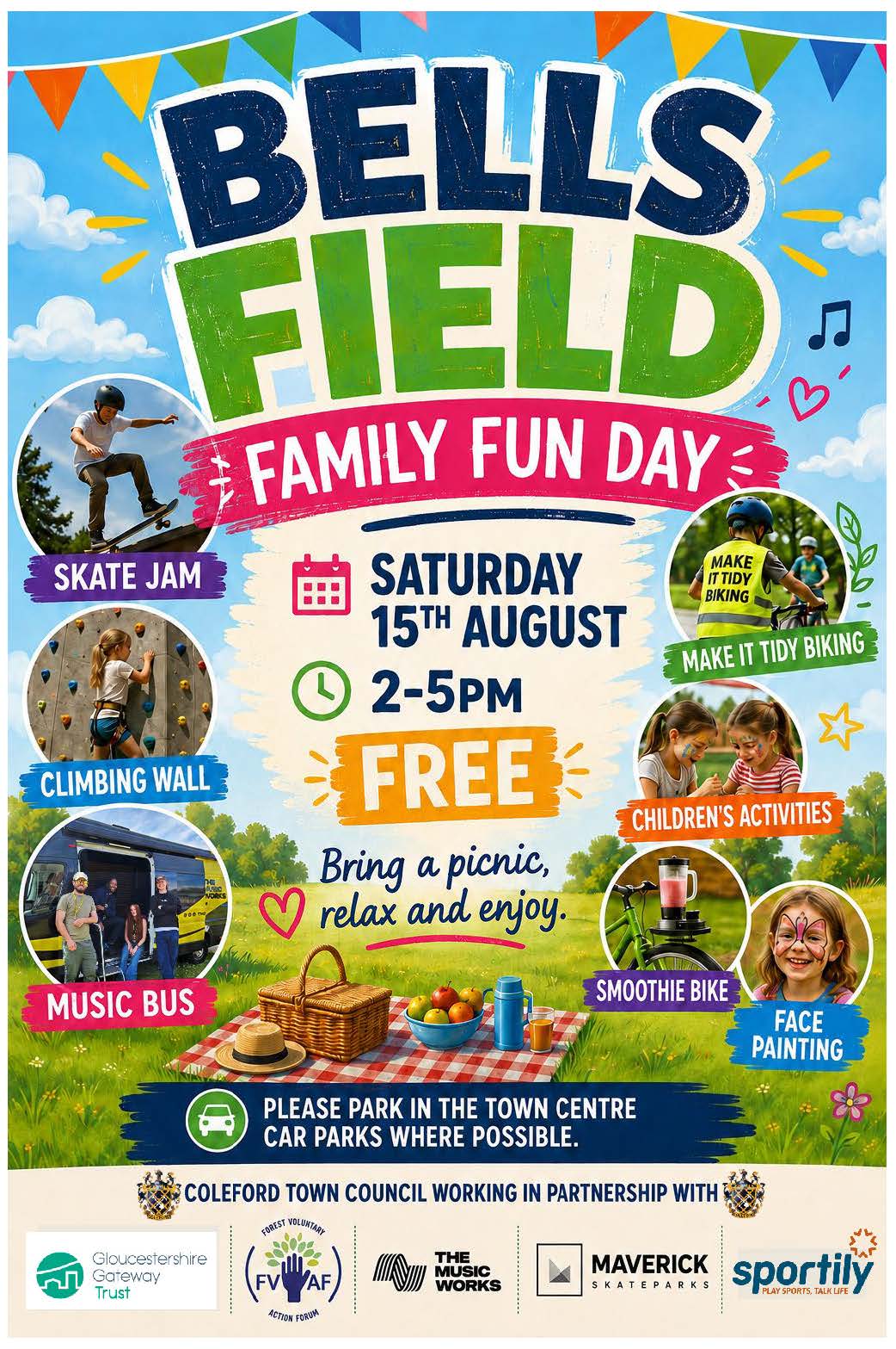 Bells Field Family Fun Day. Saturday 15th August . 2-5pm.